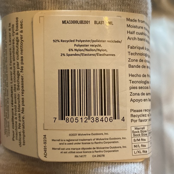 Mens Merrell Socks - Picture 4 of 4